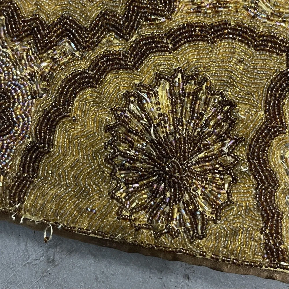 Z Gallerie Set Of Fully Beaded Pillow Shams Chocolate Brown Boho‎ 17x17